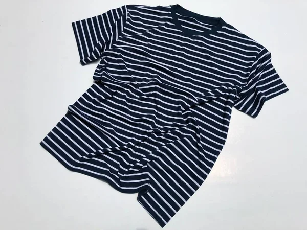 Navy Striped Shirt Using Quality Materials Looks Simple Comfortable Wear — Stockfoto