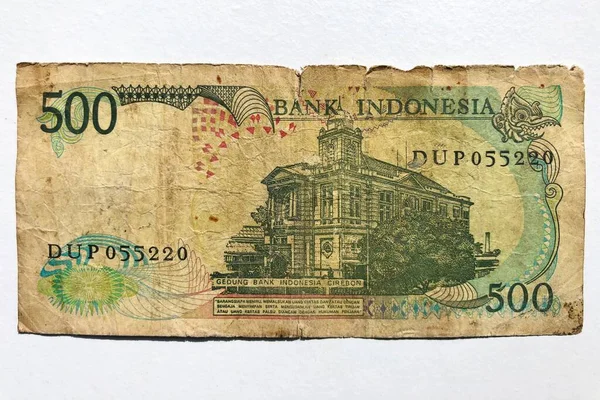Malang Indonésie Února 2022 Sbírka Staré Indonéské Měny Hodnotě Pěti — Stock fotografie