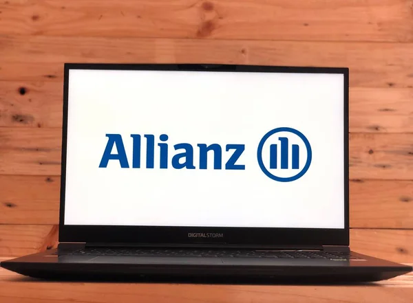 Malang Indonesia Junio 2022 Allianz Aplicación Logotipo Pantalla Del Ordenador — Foto de Stock