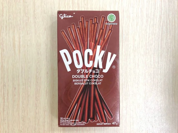 Malang Indonésia Junho 2022 Pocky Double Choco Com Combinação Chocolate — Fotografia de Stock