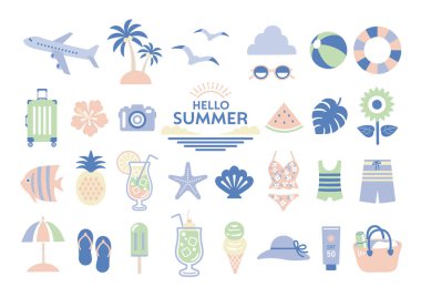 Yaz tatili resimleme seti