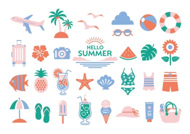 Yaz tatili resimleme seti