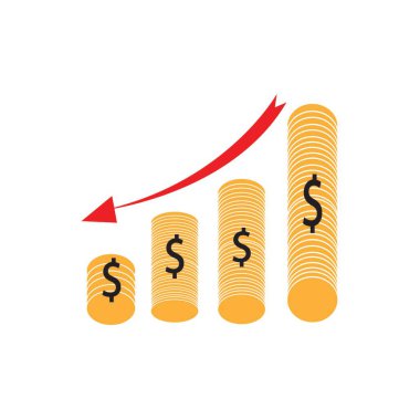 Para birimi logo simgesi vektör tasarımı resimlemesini düşür