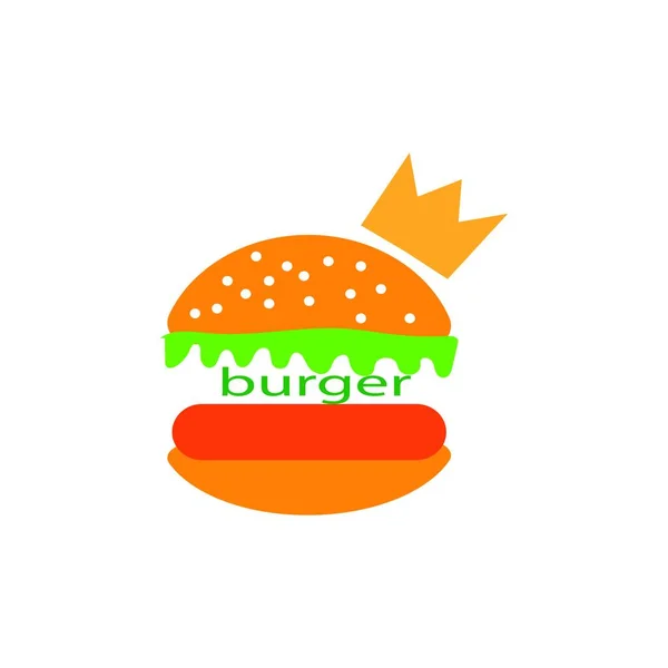 Burger Simgesi Vektör Tasarımı Çizimi — Stok Vektör