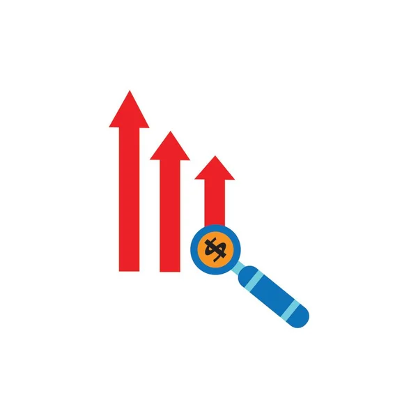 Análise Moeda Logo Ícone Vetor Design Ilustração —  Vetores de Stock