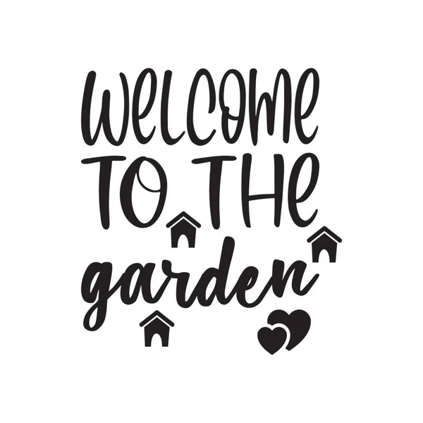 Bienvenue Dans Jardin Lettres Devis — Image vectorielle