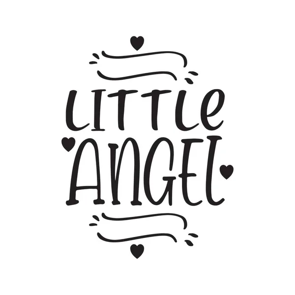 Pequeño Ángel Negro Letras Cita — Vector de stock