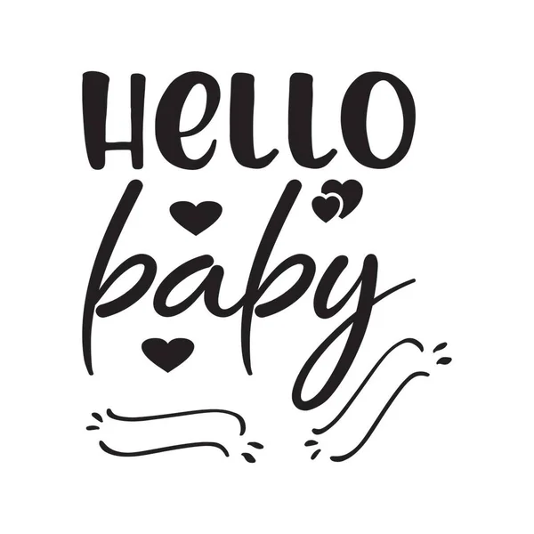 こんにちは赤ちゃん黒文字引用 — ストックベクタ