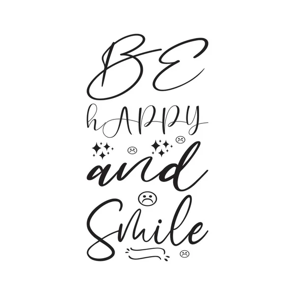 Happy Smile Quote Letters — Stock Vector