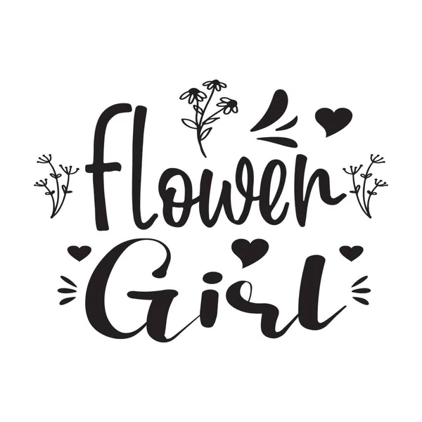 Blumenmädchen Schwarze Buchstaben Zitat — Stockvektor