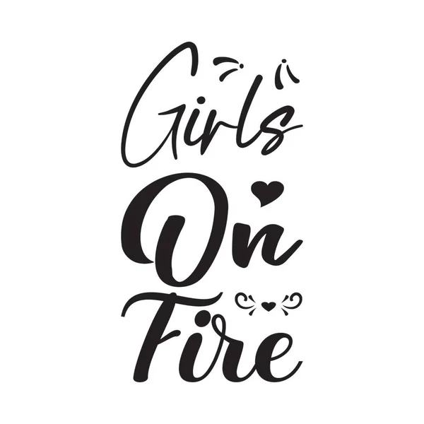 Κορίτσια Στις Φλόγες Παραθέτω Γράμματα — Διανυσματικό Αρχείο
