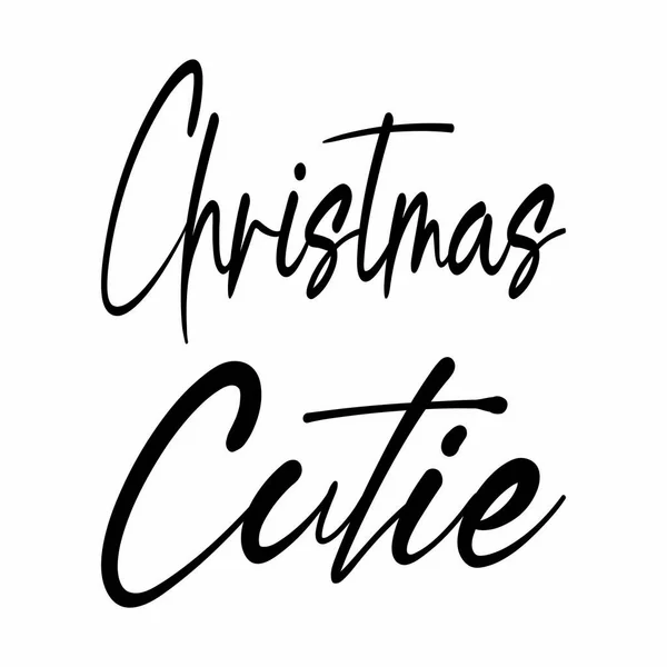 Christmas Cutie Zwarte Letters Citaat — Stockvector