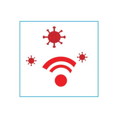 sinyal corona simgesi vektör tasarımı illüstrasyonu