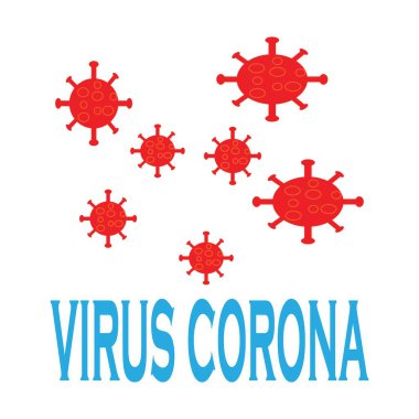 Corona virüs simgesi vektör tasarımı çizimi