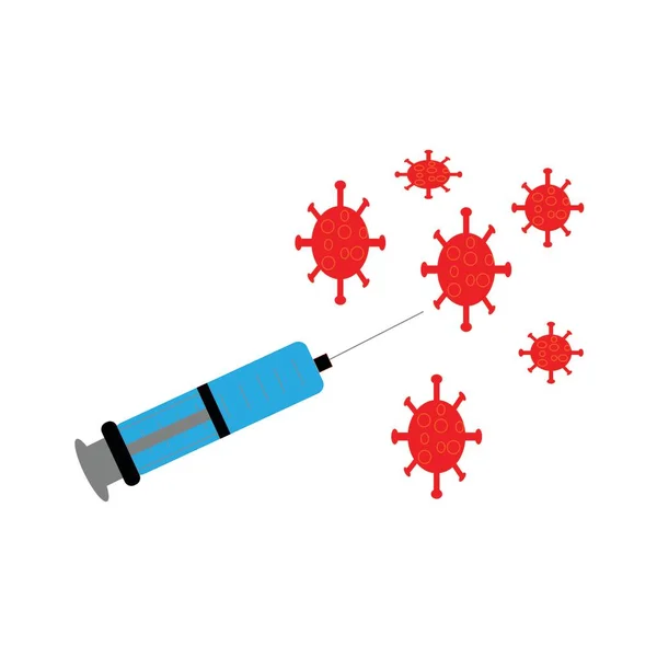 Corona Vaccin Injectie Icoon Vector Ontwerp — Stockvector