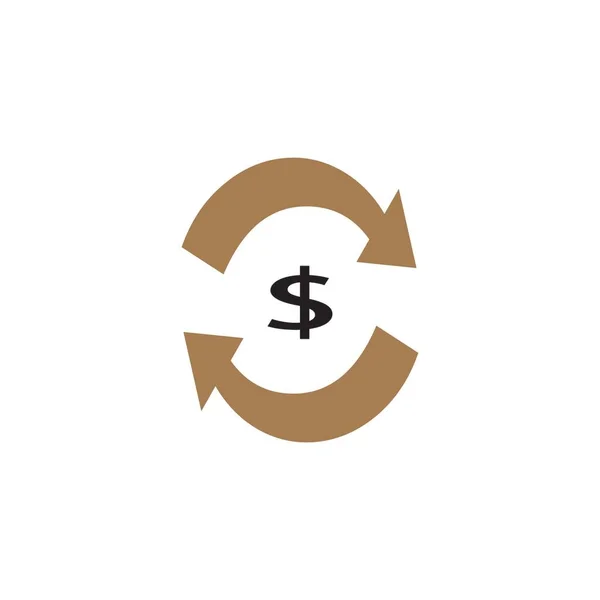 Valuta Cyclus Pictogram Vector Illustratie Ontwerp — Stockvector