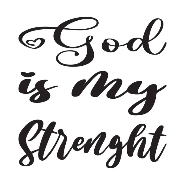 Gott Ist Meine Stärke Zitat Brief — Stockvektor