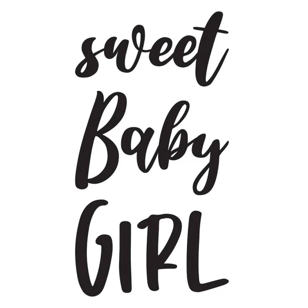 Süßes Baby Mädchen Zitat Brief — Stockvektor