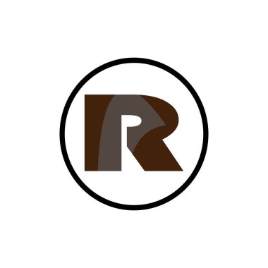 R harfi renkli arkaplan vektör tasarımı çizimi