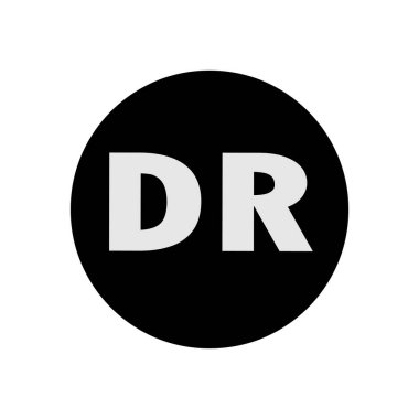 DR harf simgesi arkaplan renk vektörü tasarımı illüstrasyonu