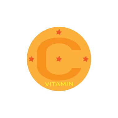 C vitamini logo yazma arka plan renk vektörü tasarım illüstrasyonu