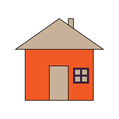 Ev simgesi renkli tasarım vektörü çizimi