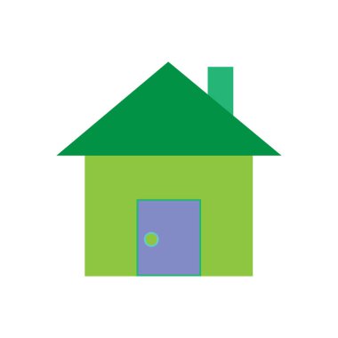 Ev simgesi renkli tasarım vektörü çizimi