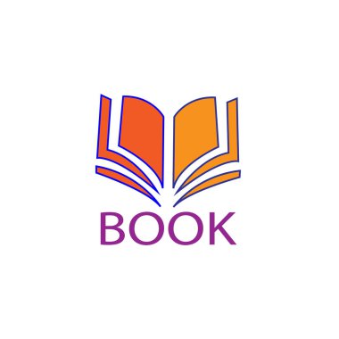 Kitap simgesi renkli tasarım vektörü çizimi