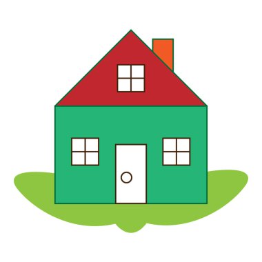 Ev simgesi renkli tasarım vektörü çizimi