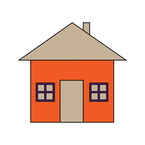 Rysunek Ikony Domu Kolorowy Projekt Wektor Ilustracji — Wektor stockowy