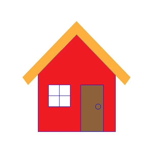 Desenho Ícone Casa Ilustração Vetorial Design Colorido —  Vetores de Stock
