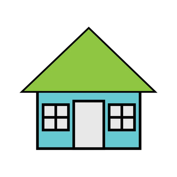 Menggambar Ikon Rumah Dengan Gambar Vektor Desain Berwarna Warni - Stok Vektor