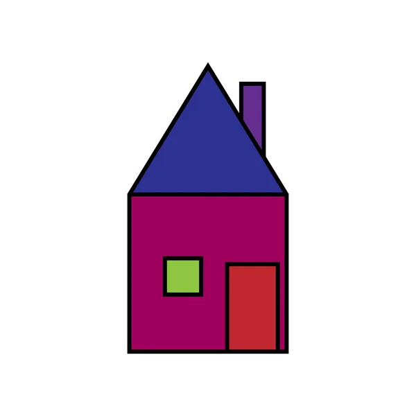 Ilustrasi Vektor Desain Ikon Logo Rumah Penuh Warna - Stok Vektor