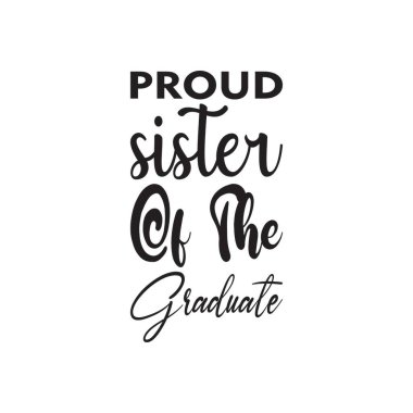 Mezun siyah mektup alıntısının gururlu kız kardeşi