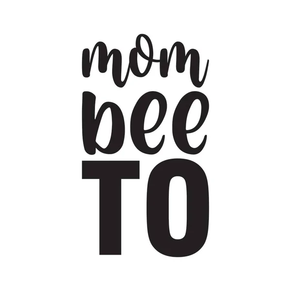 Maman Abeille Lettre Noire Devis — Image vectorielle