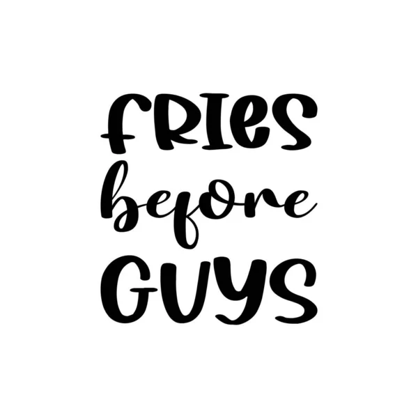 Fries Guys Black Letter Quote — 스톡 벡터