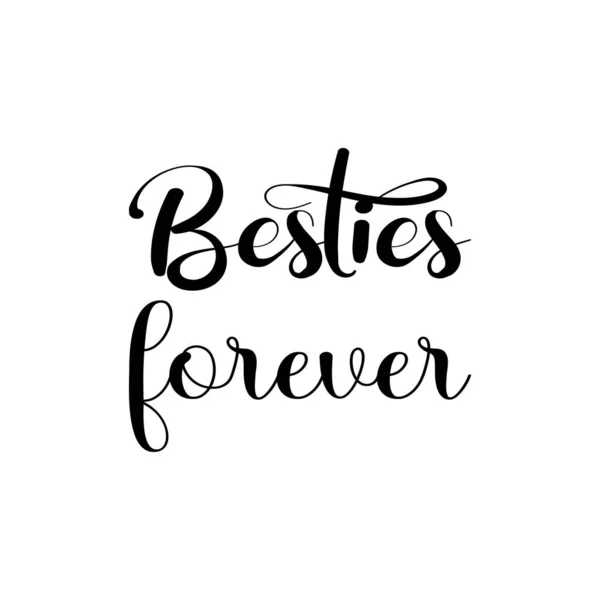 Besties Forever Black Letters Quote — Vector de stock