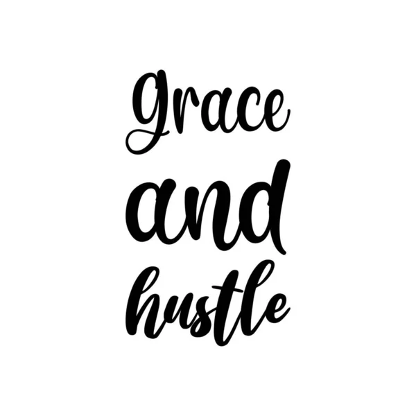 Grace Hustle Letter Quote —  Vetores de Stock