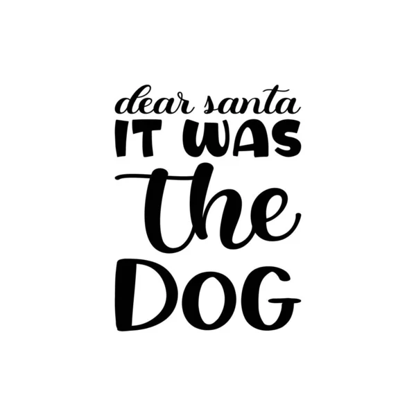 Dear Santa Dog Black Letter Quote — ストックベクタ