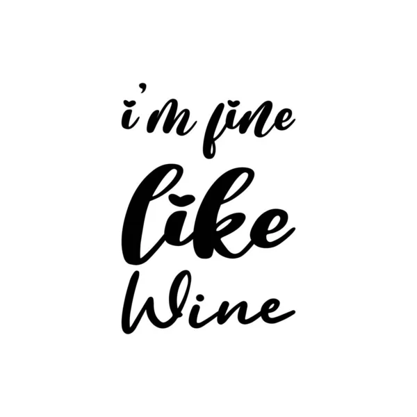 Fine Wine Black Letter Quote — Vetor de Stock