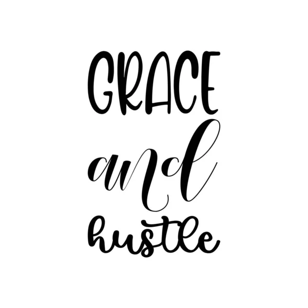 Grace Hustle Letter Quote —  Vetores de Stock