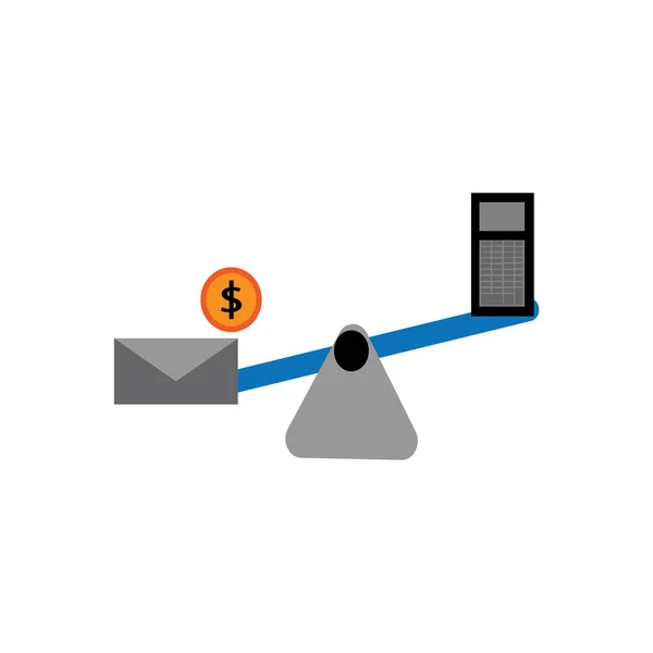 Monde Balance Des Devises Icône Vectoriel Illustration Conception — Image vectorielle