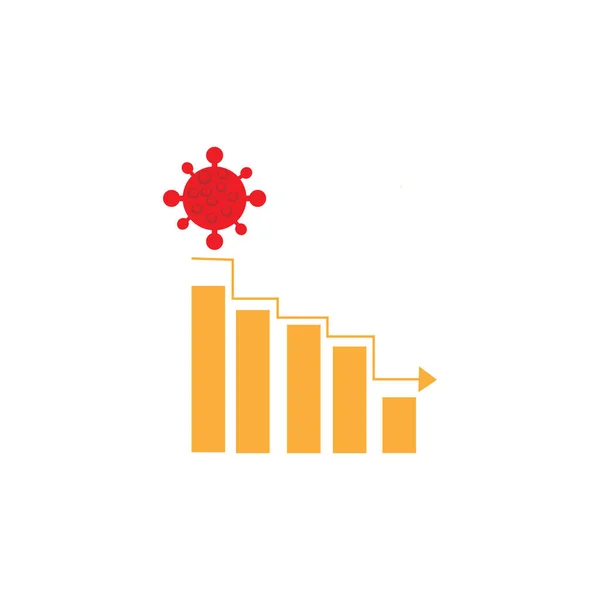 Impacto Econômico Covid Enfraquece Símbolo Ícone Vetor Ilustração Design —  Vetores de Stock