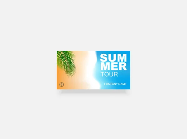 Palmenblätter Tropischer Strand Meeresgrund Reisebüro Flyer Für Den Urlaub Sommer — Stockvektor