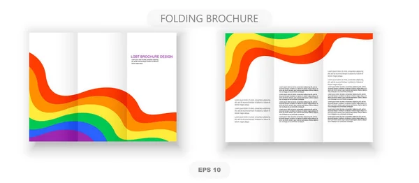 Tri Fold Lgbt Brochure Design Grafica Vettoriale — Vettoriale Stock