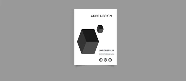 Disegno Del Cubo Brochure Con Cubo Grafica Vettoriale — Vettoriale Stock