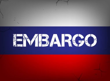 Rus enerji kaynaklarına ambargo. Vektör grafikleri.