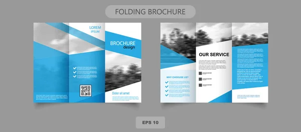 Drievoudige Business Brochure Design Template Vectorgrafieken — Stockvector