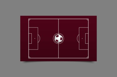 Futbol sahası bordo arka planı. Vektör grafikleri.