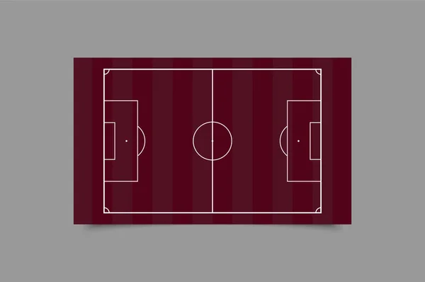 Ploché Fotbalové Hřiště Fotbalová Tráva Vektor Stadionu Fotbal Linií Šablony — Stockový vektor